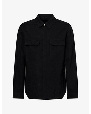 Rick Owens Regular-Fit Flap-Pocket Cotton-And-Wool Shirt - Black