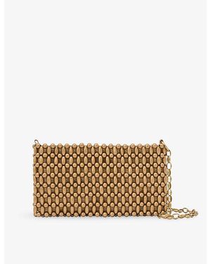 Reiss Beatrix Beaded Shoulder Bag - Natural