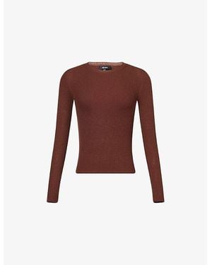 ME+EM Slim-Fit Ribbed Wool-And-Cashmere Top - Red