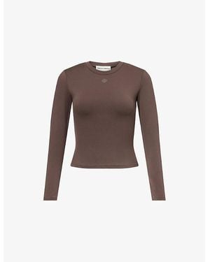 The Couture Club Sculpting Long-Sleeve Tech-Jersey Top - Brown