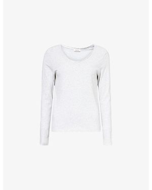 American Vintage Sonoma Scoop-Neck Cotton T-Shirt - White