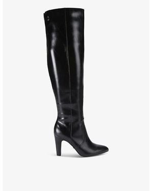 Carvela Kurt Geiger Infinite Otk Knee-High Heeled Faux-Leather Boots - Black