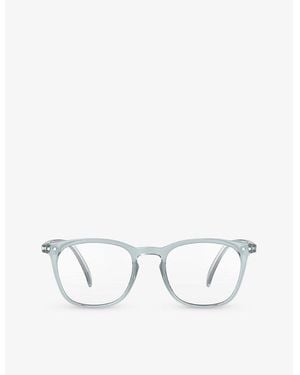 Izipizi #E Square-Framed Golden Reading Glasses - White