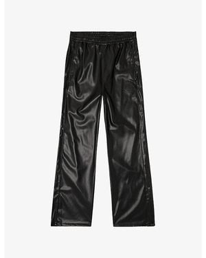 DIESEL P-Arten-Piping-Pgbx Elasticated-Waist Faux-Leather Trousers - Black