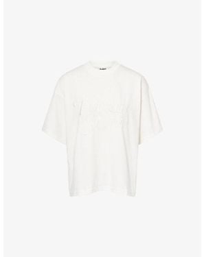 4th & Reckless Daphne Embroidered Cotton-Jersey T-Shirt - White