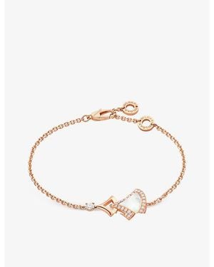 BVLGARI Divas Dream 18Ct Rose- 0.31Ct Brilliant-Cut Diamond And Mother-Of-Pearl Charm Bracelet - Natural