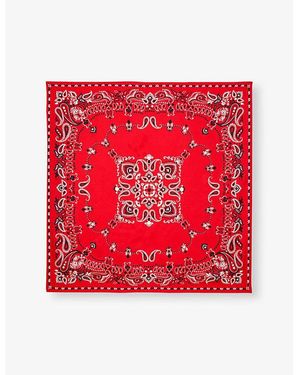 Sandro Bandana-Print Square Silk Scarf - Red