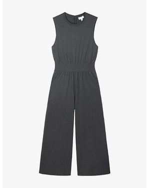 The White Company Sleeveless Wide-Leg Stretch-Jersey Jumpsuit - Gray