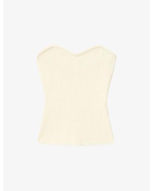 AllSaints Cruz Ribbed Jersey Top - White