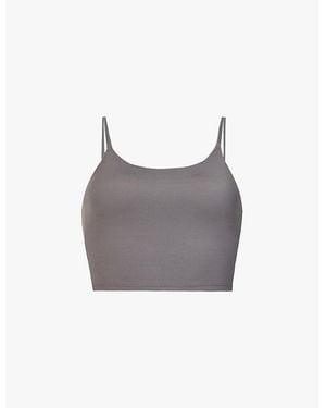 ADANOLA Tank Round-Neck Stretch-Jersey Bralette - Gray