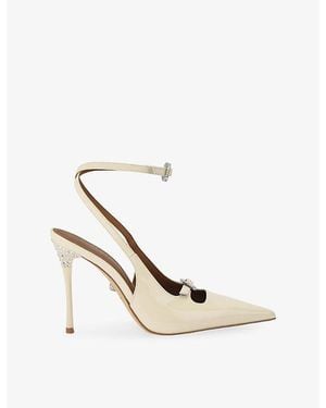 Kurt Geiger Buckle Point Patent-Leather Courts - White