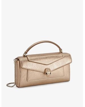 BVLGARI Serpenti Forever Leather Cross-Body Phone Case - Metallic