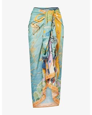 Agua Bendita Marine Solstice Pareo Sarong - Blue