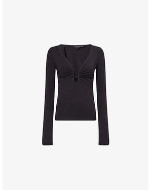 GOOD AMERICAN U-Wire Long-Sleeve Jersey Top - Black