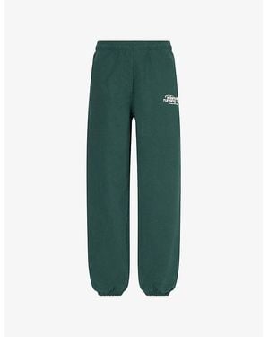 ADANOLA Running Brand-Print Cotton-Jersey Jogging Bottoms - Green
