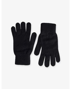 Sunspel Ribbed-Cuff Cashmere Gloves - Black