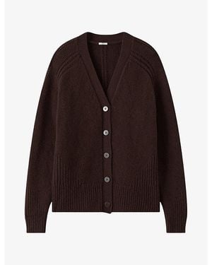 JOSEPH Lele V-Neck Relaxed-Fit Cashmere Cardigan - Brown