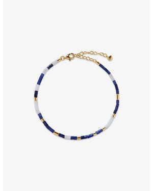 Monica Vinader Delphi Gemstone 18Ct Vermeil And Sodalite Beaded Bracelet - White