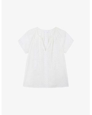 The White Company Medina Relaxed-Fit Cotton-Gauze Blouse - White