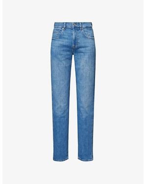 7 For All Mankind Slimmy Tapered Brand-Patch Stretch-Denim Jeans - Blue