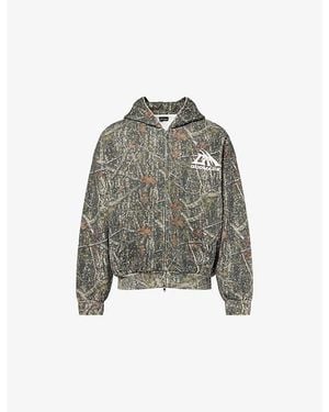 GODMADE Rhinestone Cotton Hoodie - Grey