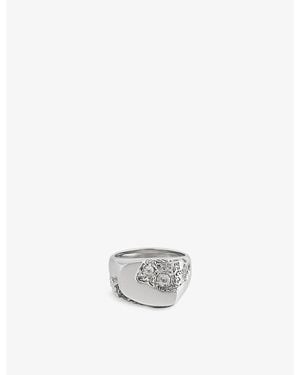Clocks and Colours Meltdown Topaz And 925 Sterling Ring - White