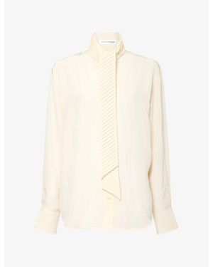 Victoria Beckham Scarf-Detail Silk Shirt - White