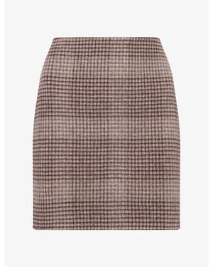 Theory Plaid Wool And Cashmere Mini Skirt - Brown