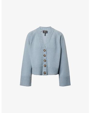 ME+EM V-Neck Relaxed-Fit Wool And Cashmere Cardigan - Blue