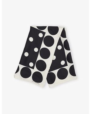 Dries Van Noten Polka Dot-Print Silk Scarf - Black