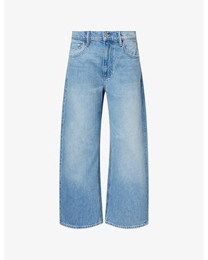 PAIGE Arellia Ankle-Seam Cotton Denim Jeans - Blue