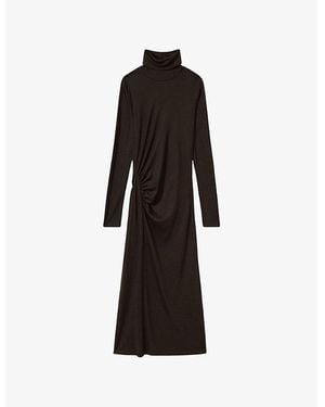 Reiss Roll-Neck Stretch-Jersey Midi Dress - Black