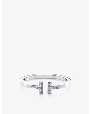 Tiffany & Co. Tiffany T Pavé-Set 18Ct- And 0.74Ct Brilliant-Cut Diamond Bracelet - White