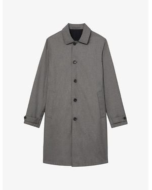 Reiss Vital Reversible Mid-Length Woven Coat - Grey
