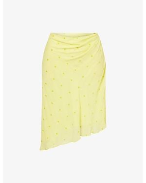 Bec & Bridge Solace Asymmetric Georgette Midi Skirt - Yellow