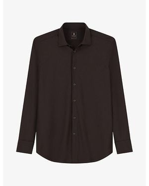 BOGGI Slim-Fit Long-Sleeved Stretch-Woven Shirt - Black