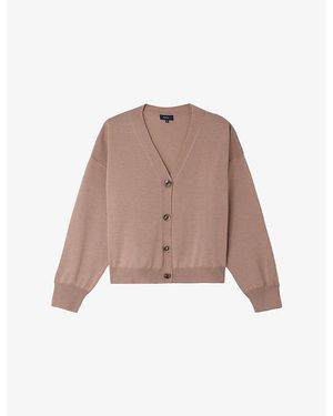 Soeur Idem Relaxed-Fit Wool Cardigan - Brown