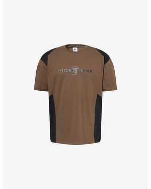 Nike Shox Crewneck Cotton-Jersey T-Shirt - Brown