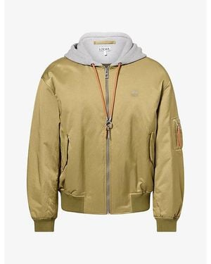 Loewe Embroidered-Logo Hooded Shell Jacket - Green