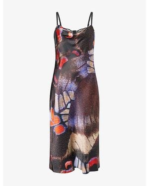 STAUD Evangeline Silk Midi Dress - Purple