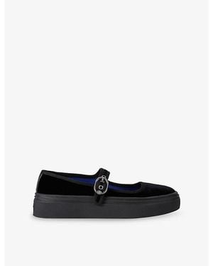 Kurt Geiger Mayfair Velvet Mary-Jane Trainers - Black