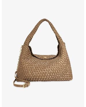 Dune Deliberate Large Woven Faux-Leather Shoulder Bag - Brown