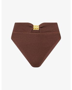 4th & Reckless Giulia Crinkle Bikini Bottoms - Brown