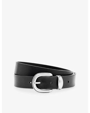 Reiss Jonny Leather Belt - Black