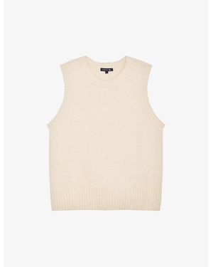 Soeur Namaste Ribbed-Collar Stretch-Knitted Jumper Vest - Natural