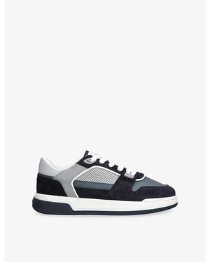 Arne Basket Leather And Mesh Trainers - Blue