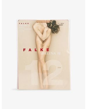 FALKE Shelina 12 Denier Woven-Blend Stockings - Natural
