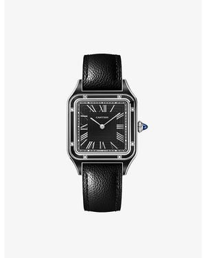 Cartier Crwssa0068 Santos-Dumont Stainless- Large Mechanical Watch - Black