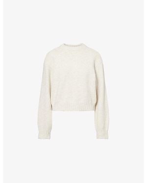 The Couture Club Emblem Embroidered Crewneck Knitted Jumper - White