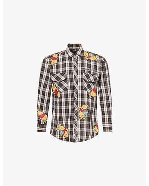 Basket Case Winnie The Pooh Checked Flannel Shirt - White